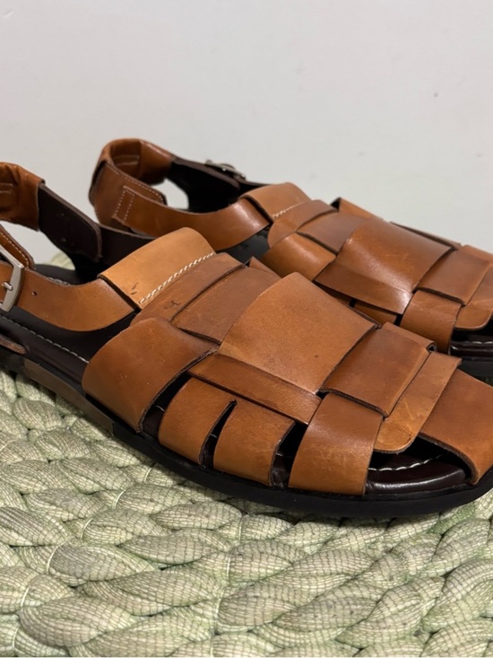 NEW Mezlan R20257 Cognac Calfskin Fisherman Handmade Leather Sandal Size 10 main image 7